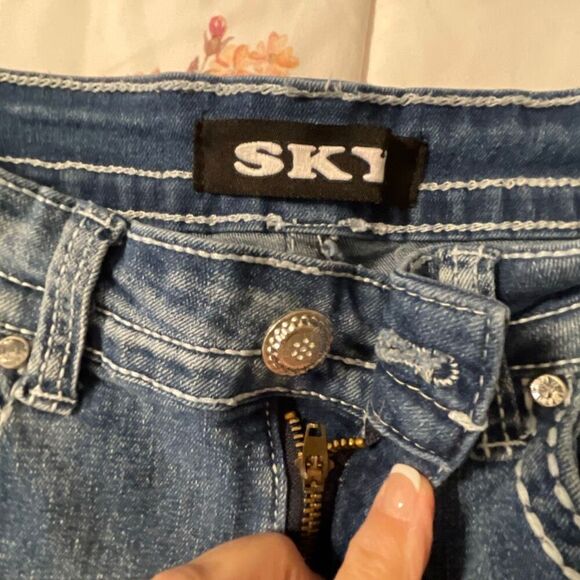 SKY Ladie’s Classic Bling Pockets Bootcut Jeans - Picture 10 of 13